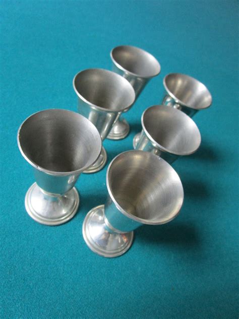 Revere Pewter Cordial Cups Shot Glasses Set Of 6 Smll Ebay