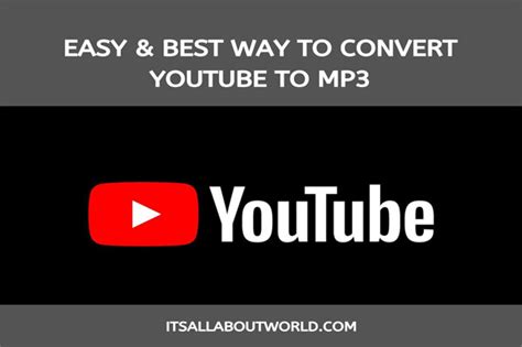 Convert any youtube video to mp3 in seconds. Easy & Best Way to Convert YouTube to Mp3 - Its All About ...