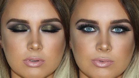 Dramatic Gold Glitter Cut Crease Client Makeup Tutorial