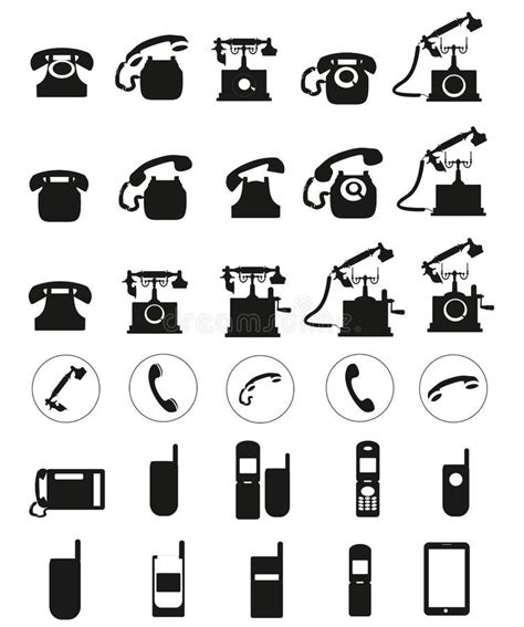 Telephone Icons Stock Vector Illustration Of Phone Telecommunications