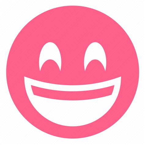 Emoticon Face Happy Laughing Pink Smiley Smiling Icon Download