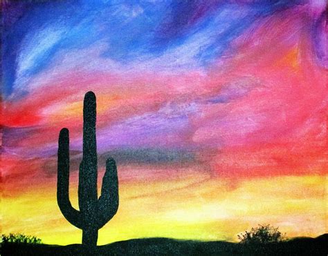 Arizona Sunset By Ashley Sears Desert Painting Sunset Painting