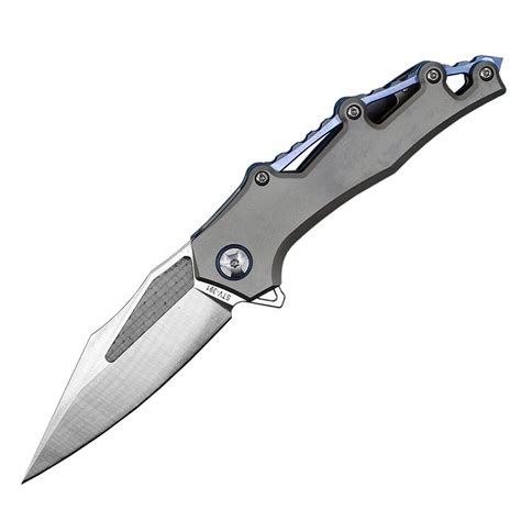 R8327 Titanium Folding Knife M390 Satin Blade Cnc Tc4 Titanium Alloy