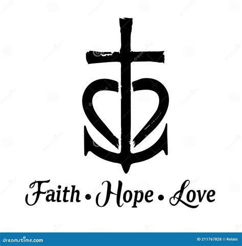 Vector Faith Hope Love Christian Faith Symbols Stock Vector