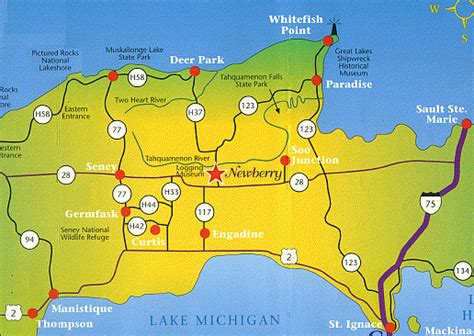 Map Of Michigan Newberry Michigan Map