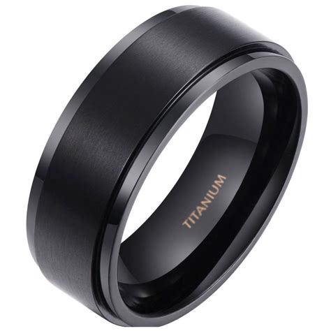Tigrade Black Titanium Ring 2mm 4mm 6mm 8mm Dome High Polished Wedding