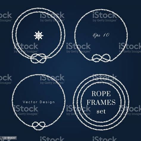 Nautical Vector Frame Rope Knot Border Design Stock Illustration