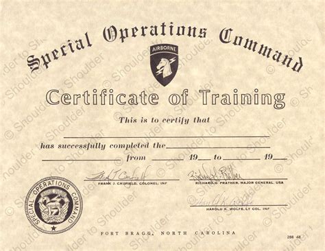 Military Training Military Training Certificates