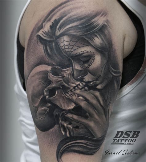 Tattoo Tatuaje Skull Calavera Girl Realismo Madrid Katrina Ink