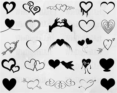 heart svg heart silhouette heart svg bundle heart svg etsy in 2022 doodle designs hand
