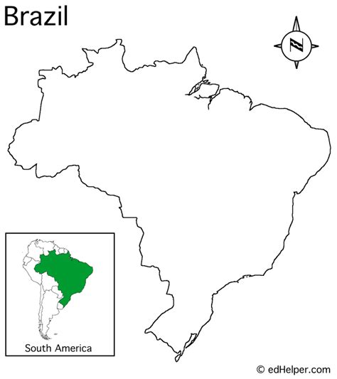 For boys and girls, kids and adults, teenagers and toddlers, preschoolers and older kids at school. Brazil Outline Map | Brazil geography, Learn portuguese, Map outline