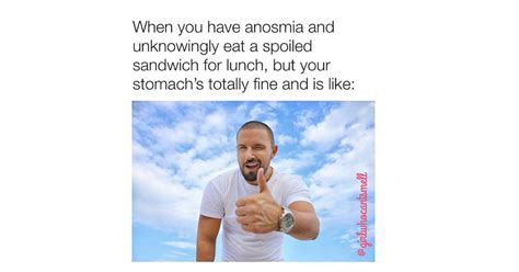 anosmia and spoiled food meme facebook anosmia life girl who cant smell