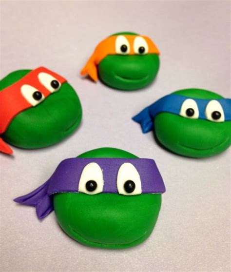 Tnmt Teenage Mutant Ninja Turtles 3d Edible Fondant Cupcake Toppers