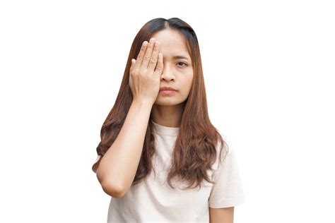 Asian Woman Covering Her Eyes With Her Hands 20943627 Png