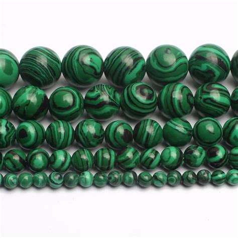 Malachite Beads 468101214mm Size Availableround Etsy