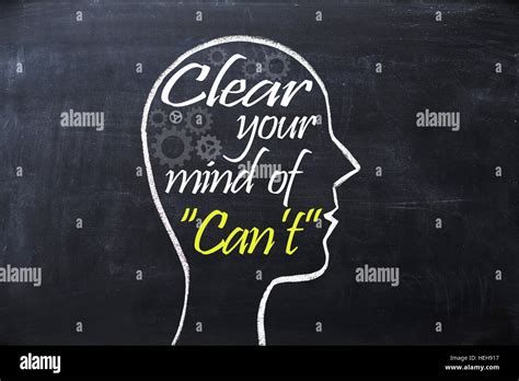 Clear your mind of can't phrase inside human head shape drawn on ...