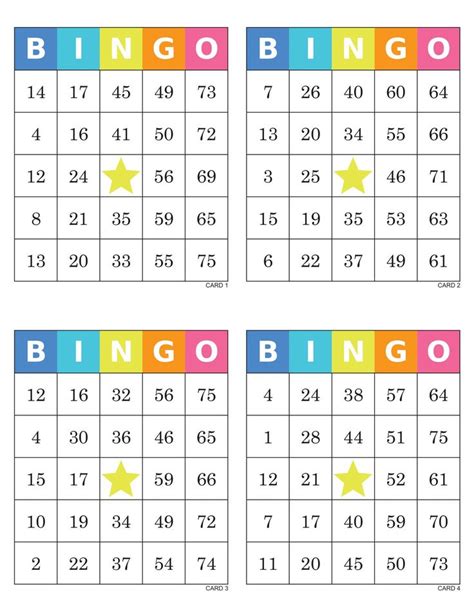 1000 Bingo Cards Pdf Download 4 Per Page Instant Printable Etsy