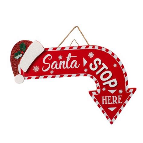 Holiday Home Arrow Santa Stop Sign 10 In Kroger