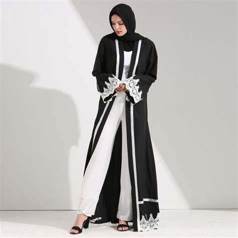 2018 Uae Abaya Kimono Robe Dubai Long Lace Cardigan Muslim Hijab Dress Abayas For Women Namaz