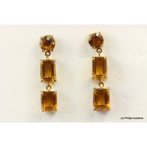 Golden Citrine Drop Earrings In Yellow Gold Earrings Jewellery