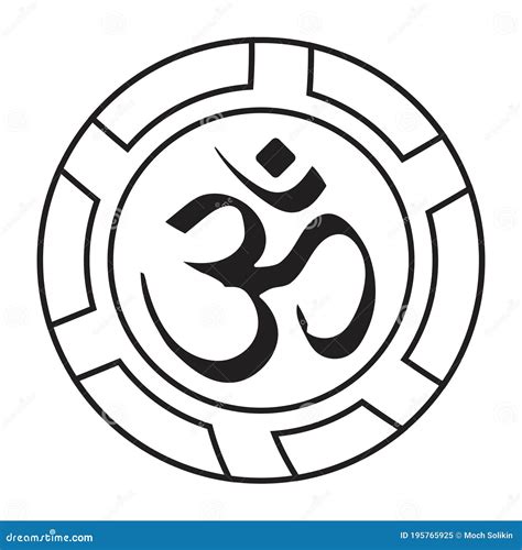 Symbol Of Aum Or Om Hinduism Line Art Vector For Apps Or Websites Stock