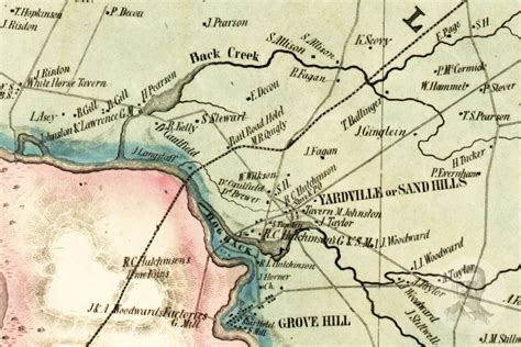 Vintage Mercer County Map 1849 Mercer County Nj Land Etsy