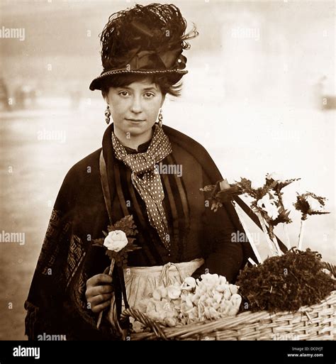 Flower Girl London Victorian Period Stock Photo Alamy