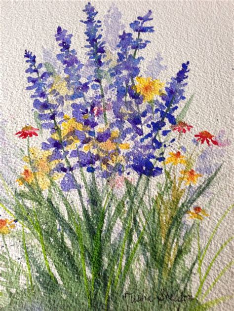 It could be one flower or an entire bouquet of beautiful blossoms, it sure will make your painting look adorable. Watercolor by Tisha Sheldon | Painting,Drawing,Watercolour ...