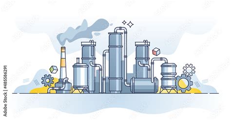 Oil Refinery For Gas Or Petroleum Manufacturing Industry Outline