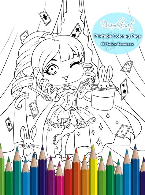 Little Magician Single Pdf Coloring Page Dreamchaserart