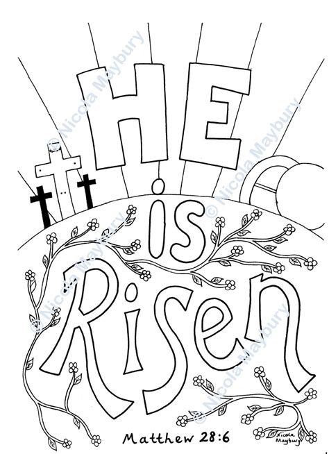 He Is Risen Easter Coloring Pages Coloring Pages