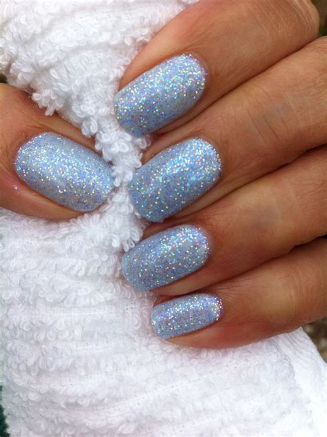 Blue Glitter Nails Blue Gel Nails Dipped Nails