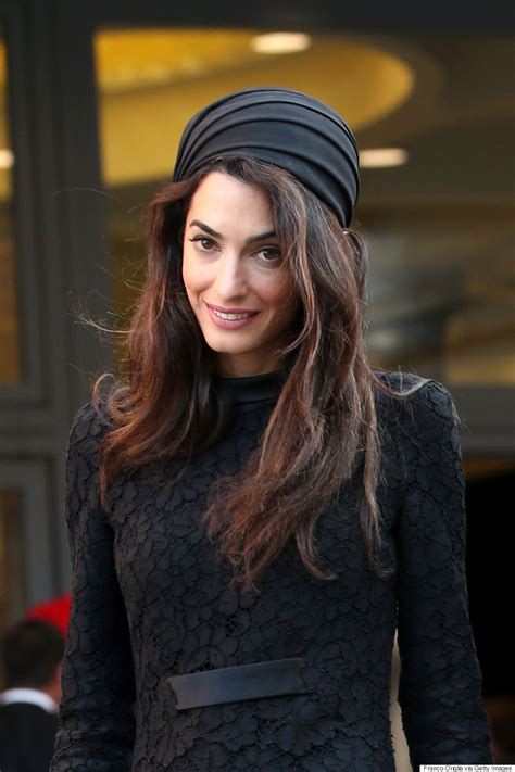 Amal clooney is gushing over her husband, george clooney. Amal Clooney Sports Atelier Versace And Headpiece In Vatican City To Meet Pope Francis