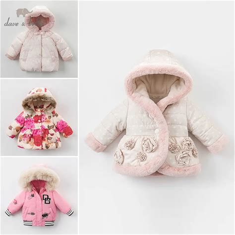 Dave Bella Winter Baby Girl Jackets Toddler Hooded Outerwear Children