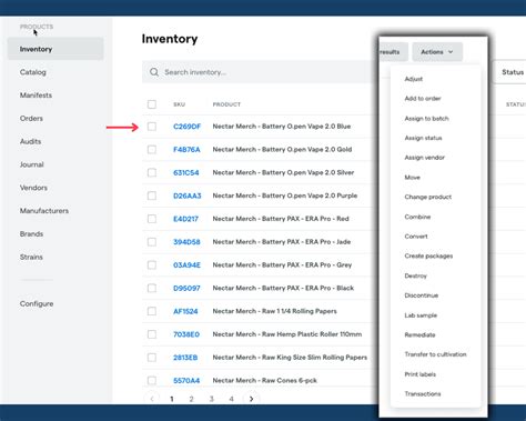 Assign status: inventory management action - Dutchie POS – Dutchie Help