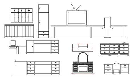 Furniture Table Front Elevation Cad Blocks Drawing Dwg File Cadbull