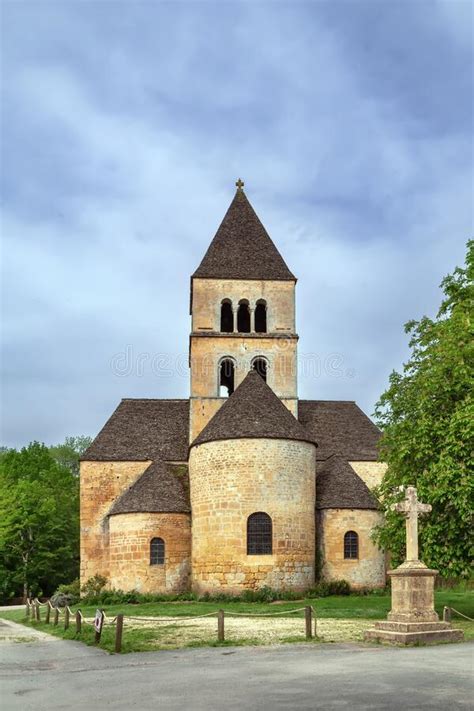 Romanesque Church Saint Leon Sur Vezere France Stock Photo Image Of