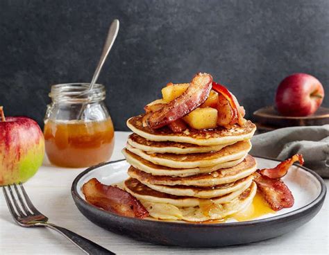 Pancakes Au Bacon Et Pommes Caram Lis Es