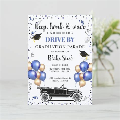 Class Of 2020 Drive By Photo Graduation Party Invitation