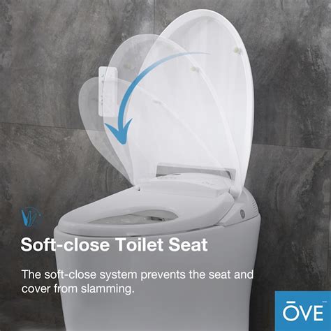 Ove Decors Tuva White Touchless Flush Elongated Chair Height Smart Soft