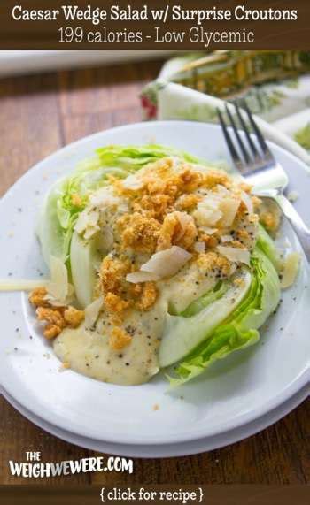 Low Glycemic Recipe Caesar Wedge Salad With Surprise Croutons 199