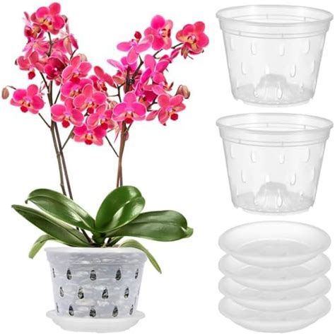 Yarnow Sets Clear Orchid Pot Plastic Orchid Pot With Holes And