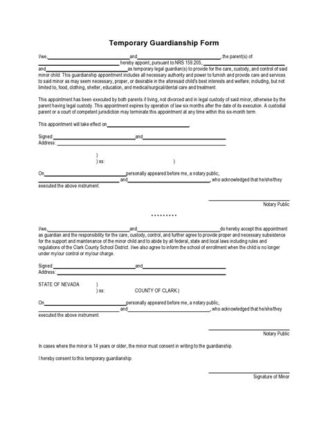 What To Write In A Temporary Guardianship Letter