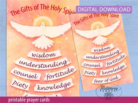 The Gifts Of The Holy Spirit Prayer Card Confirmation Gift Etsy Australia