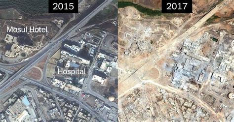 Before And After Satellite Images Of Mosul Reveal The Devastation After