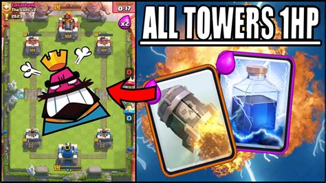 Clash Royale All Towers 1hp Youtube