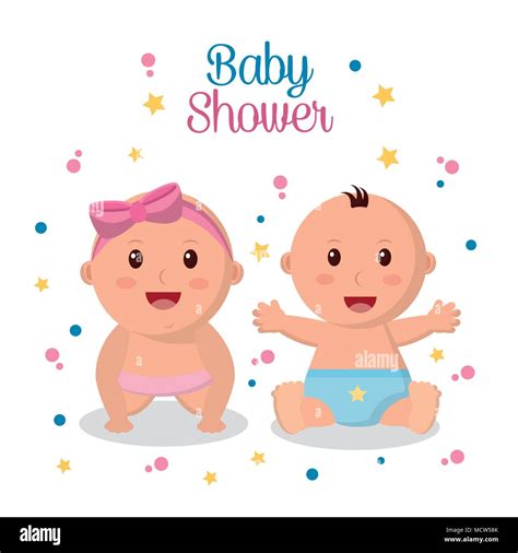 Baby Shower Niño Y Niña Imagen Vector De Stock Alamy