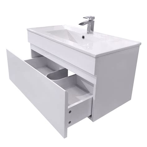 Xuancheng greengoods enterprise co., ltd. 800 mm Gloss White Bathroom Cabinet Wall Hung Vanity Basin ...