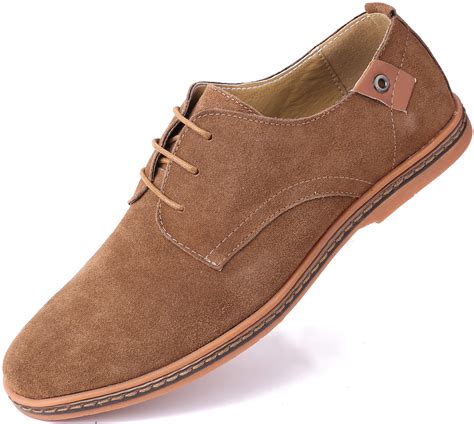 Marino Suede Oxford Dress Shoes For Men Business Casual Shoes Light Brown 7 5 D M Us