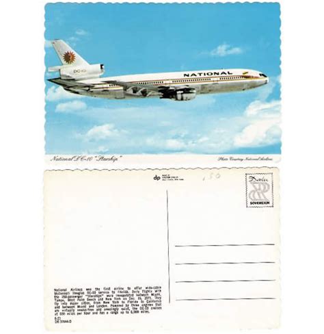 National Airlines Douglas Dc 10 Vintage Postcard Gate 72